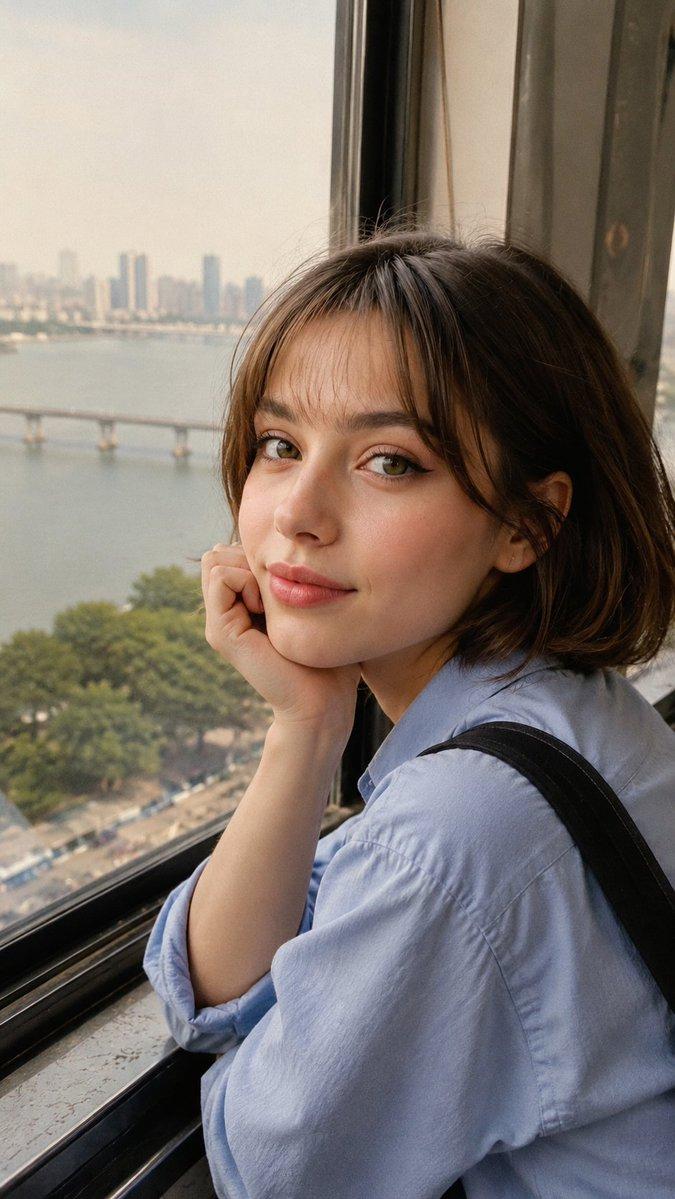 プロンプトのプレビュー: ソウルでの自然なトラベルポートレート