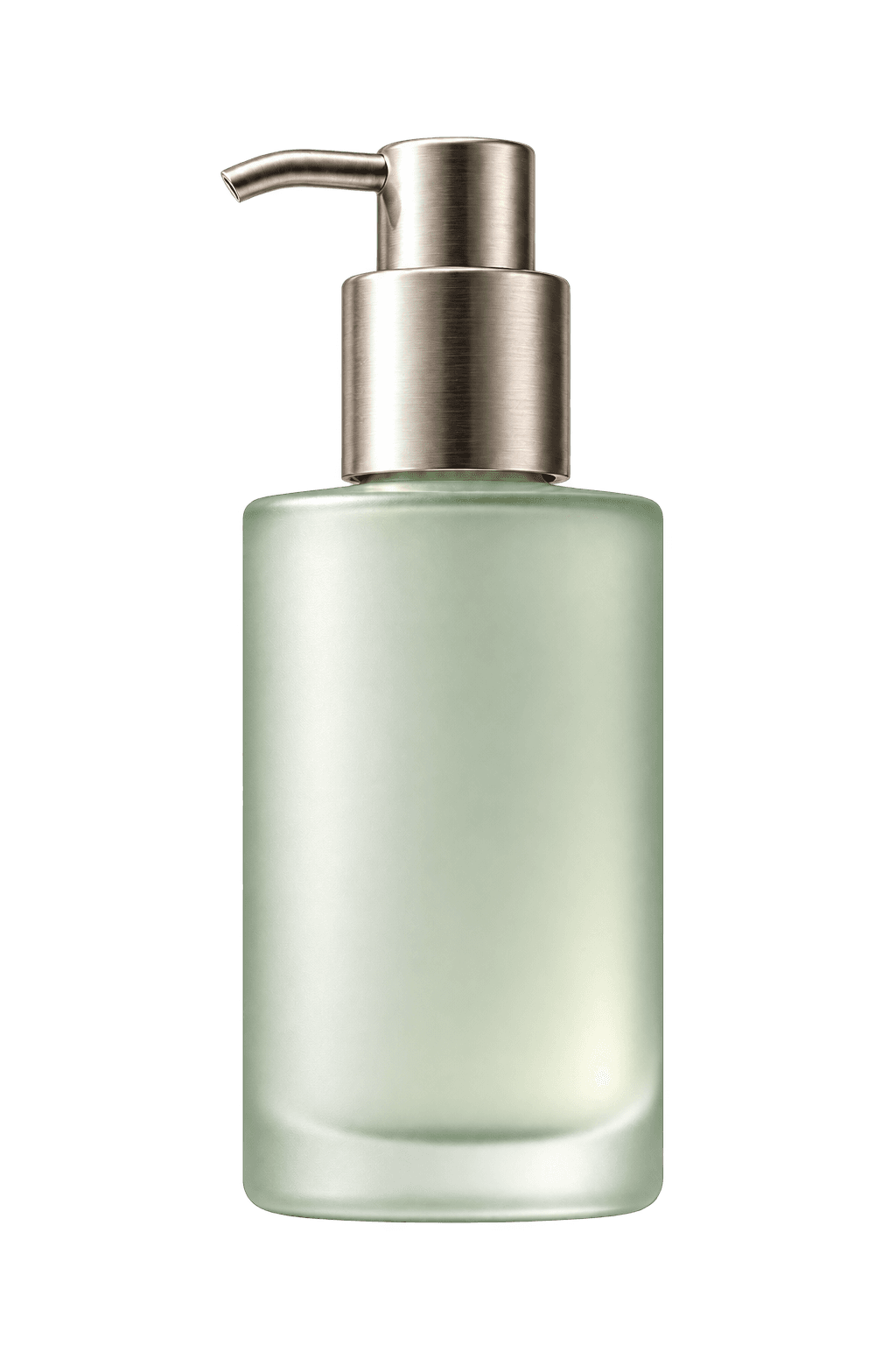 Um frasco com válvula pump verde-sálvia isolado em fundo transparente