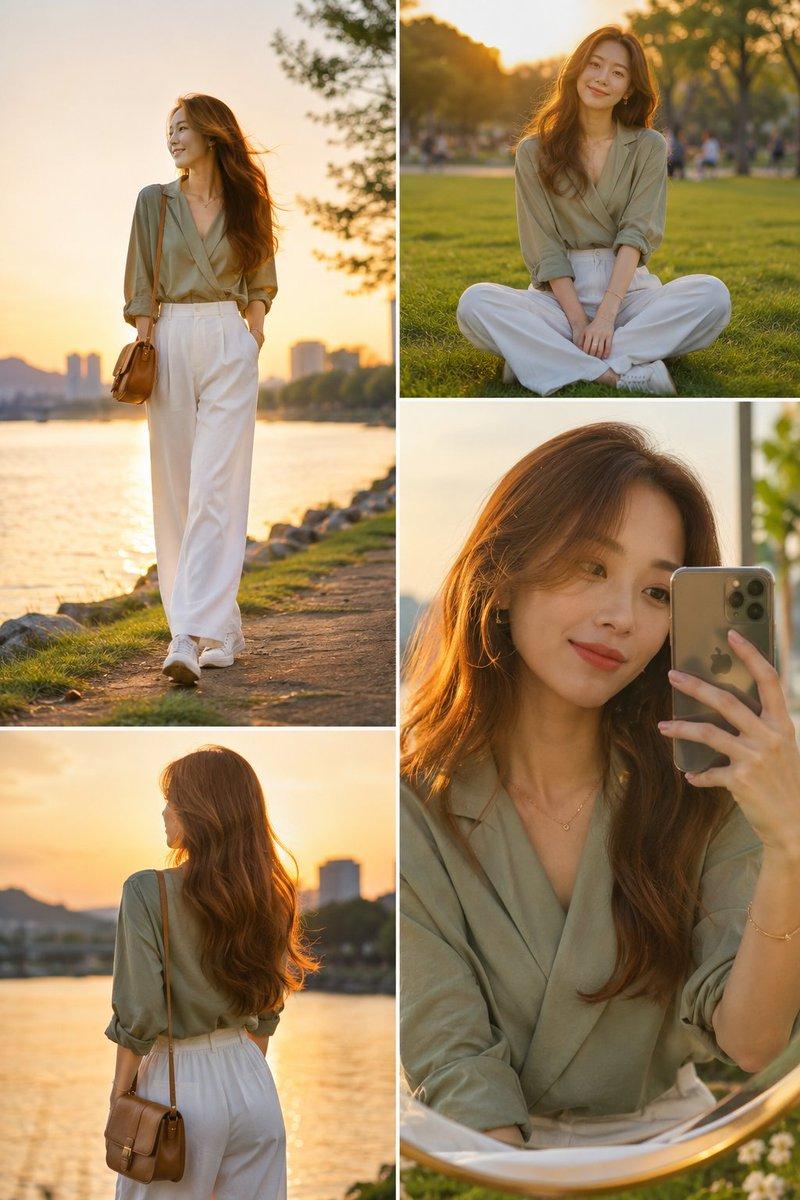 프롬프트 미리보기: 하이 패션 골든 아워 콜라주