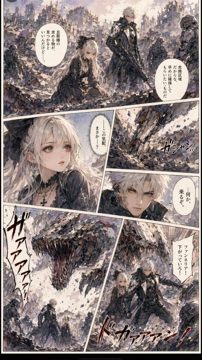 提示词预览: 硬核科幻少女漫画页面