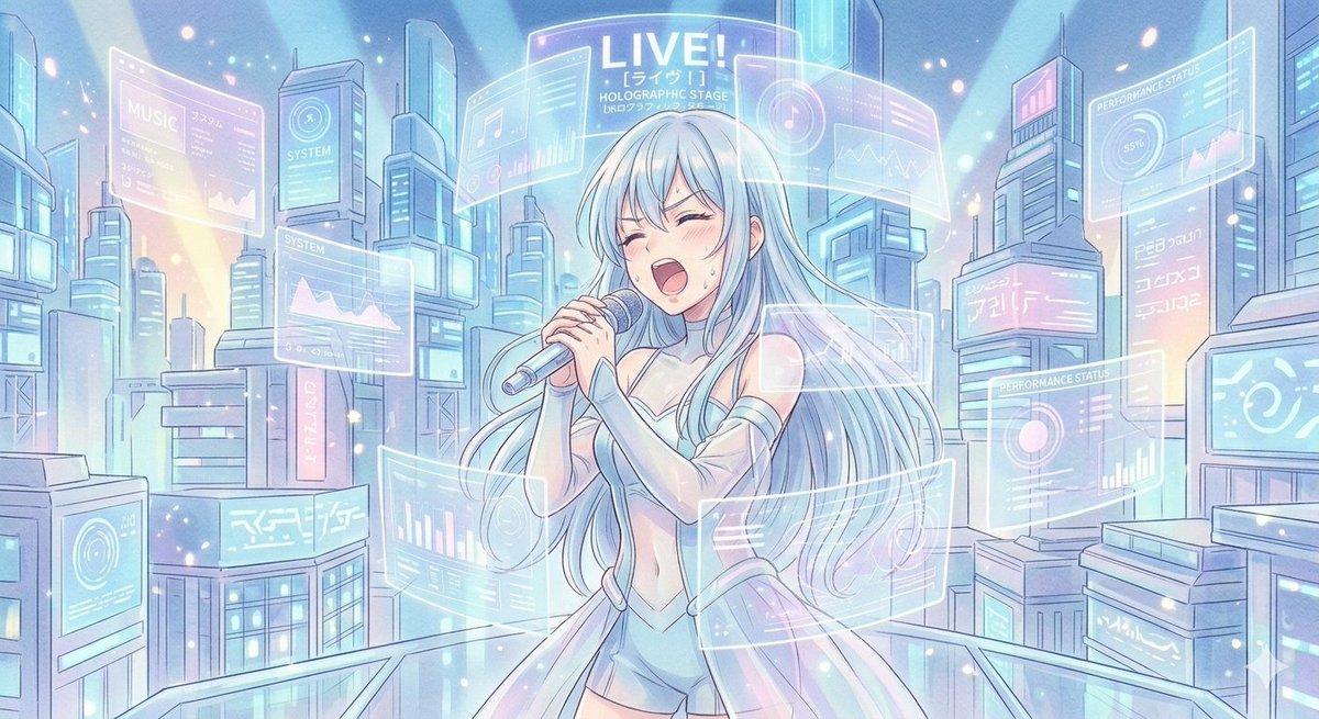 Promptforhåndsvisning: Sci-Fi Anime Songstress Illustration