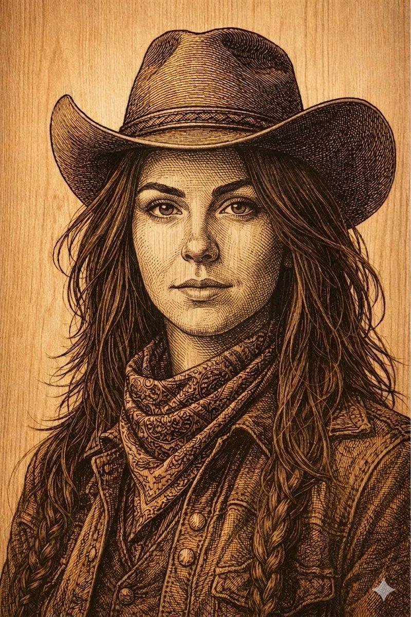Превью промпта: Western Outlaw Woodburning Pyrography Prompt