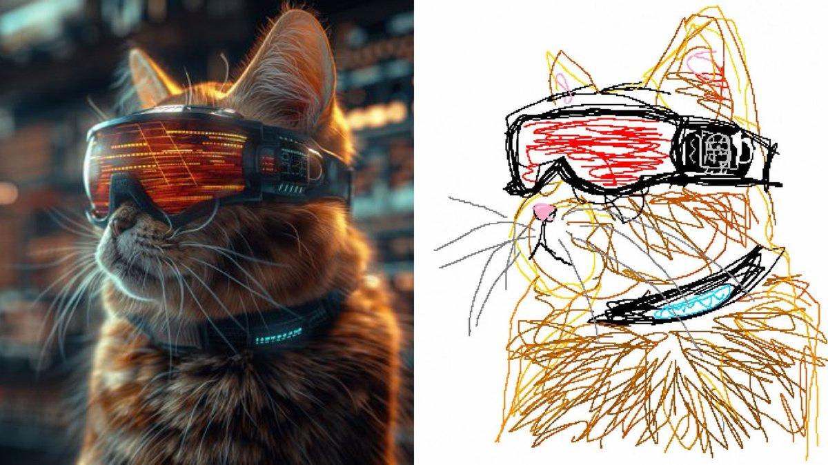 プロンプトのプレビュー: MS Paint 風の味わい深いスケッチ