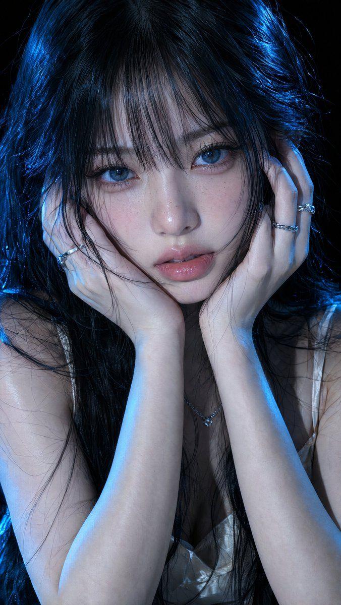 Превью промпта: A ultra-realistic close-up portrait of a young East Asian woman with fair, porcelain skin and a soft…
