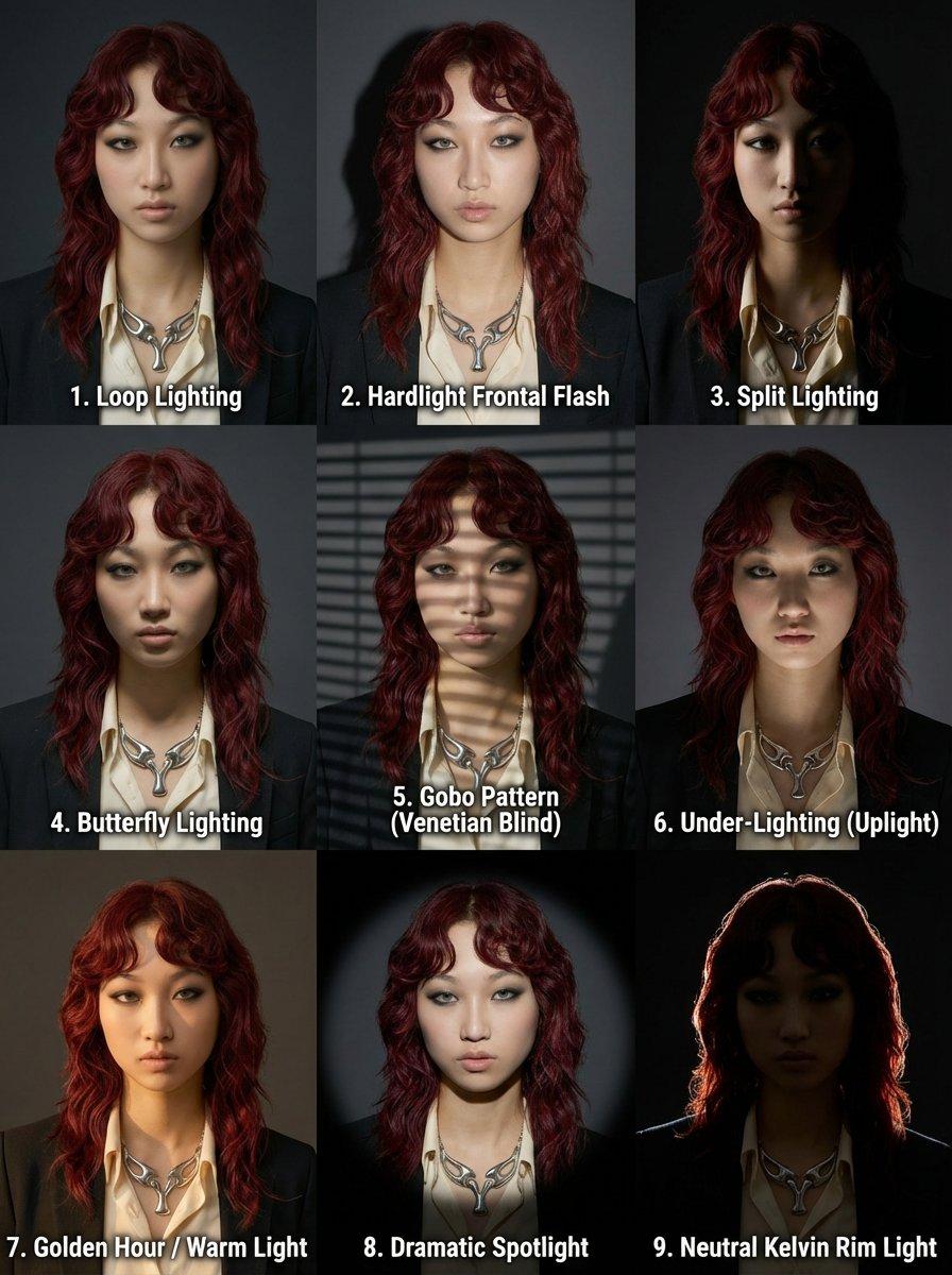 Preview ng prompt: 3x3 Grid Prompt for Lighting Cheatsheet