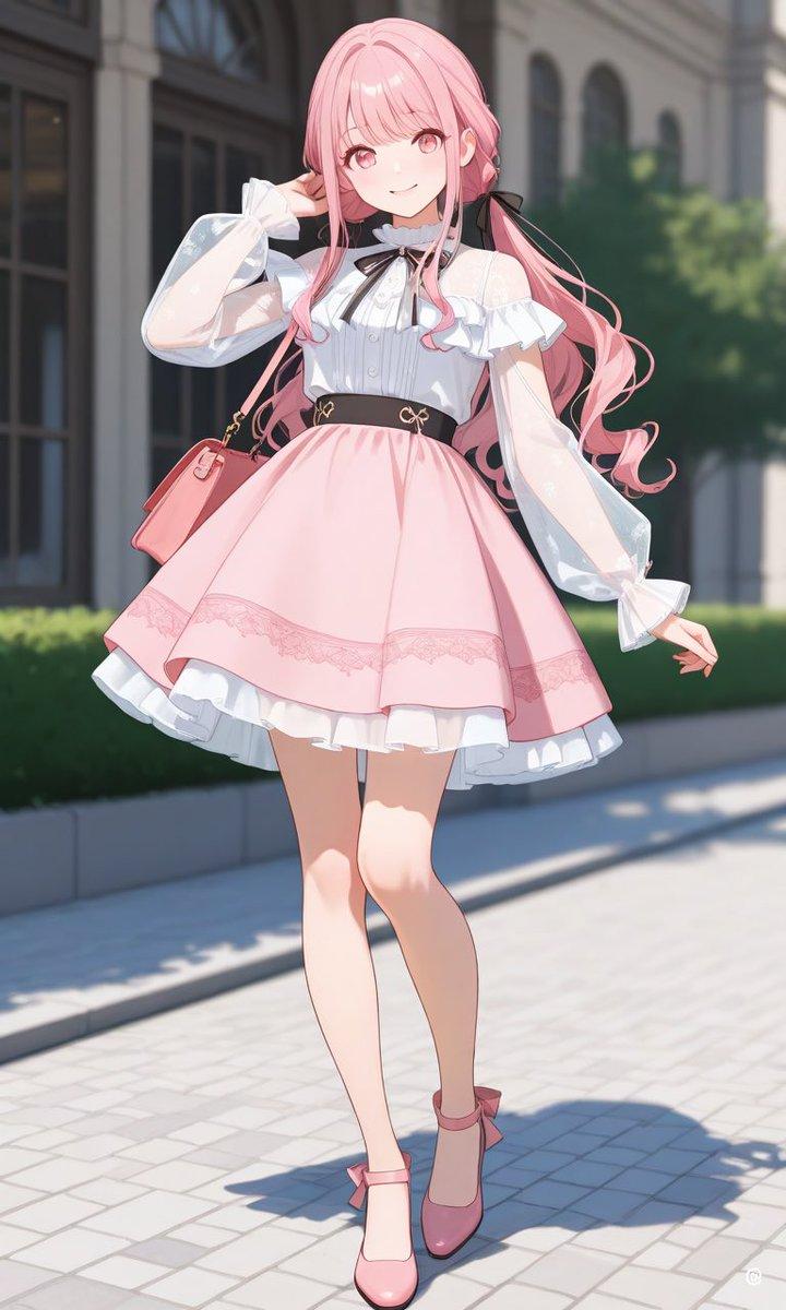 Promptvoorbeeld: Cute Ribbon Coordinate Fashion Prompt