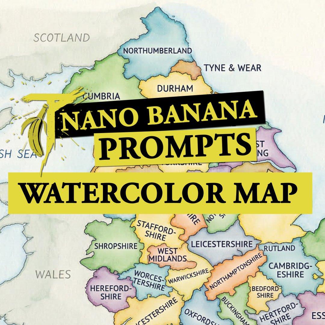 Promptforhåndsvisning: Watercolor Map Generation Prompt