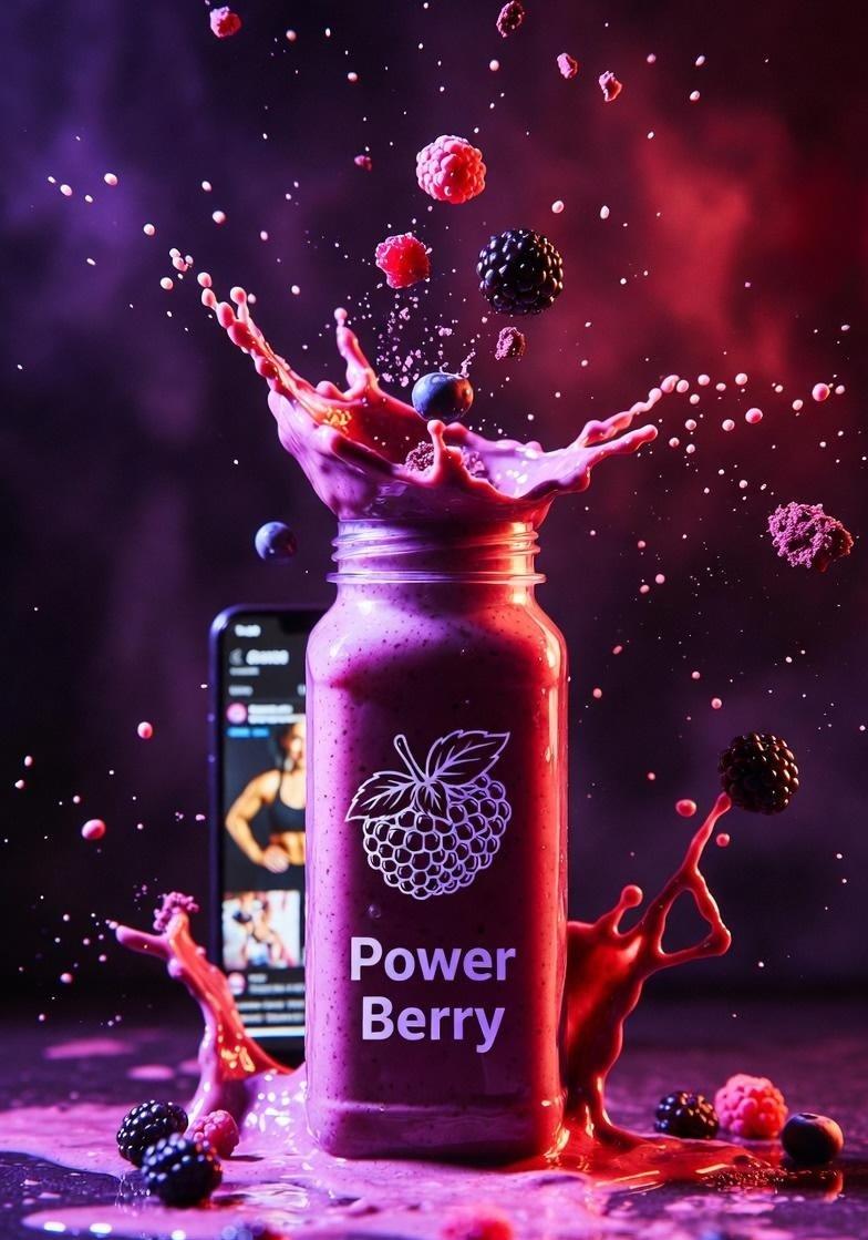 プロンプトのプレビュー: 高エネルギー スムージーの製品写真