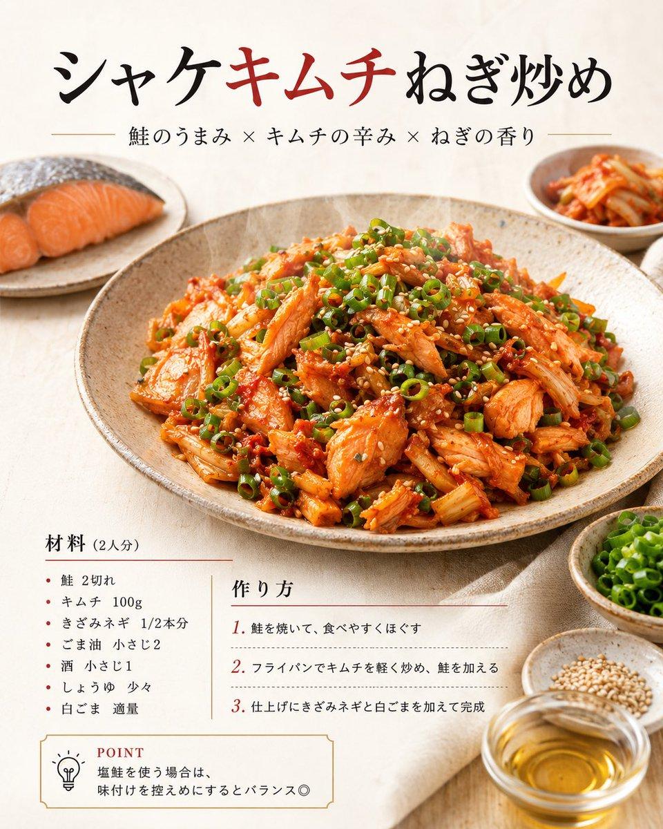 提示詞預覽: 日式鮭魚泡菜食譜海報