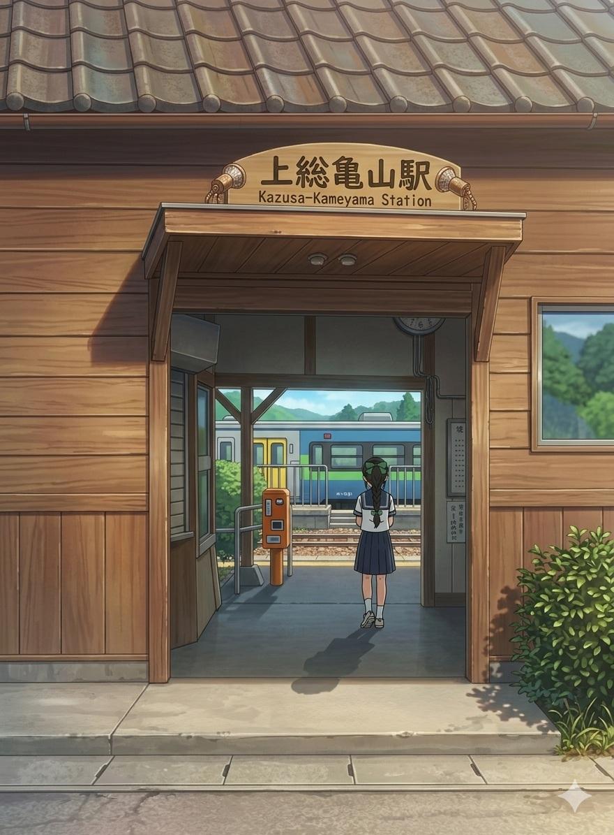 ตัวอย่างพรีวิวพรอมต์: เปลี่ยนสถานีรถไฟให้เป็นสไตล์อนิเมะ