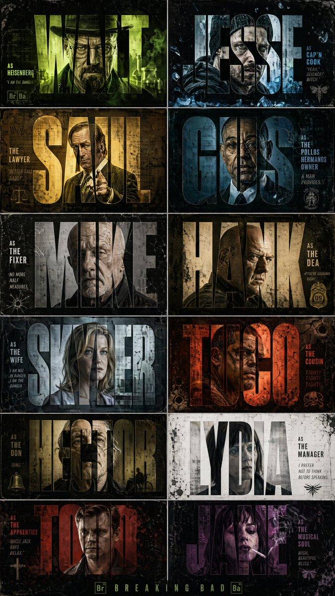 プロンプトのプレビュー: Breaking Bad シネマティックポスターグリッド