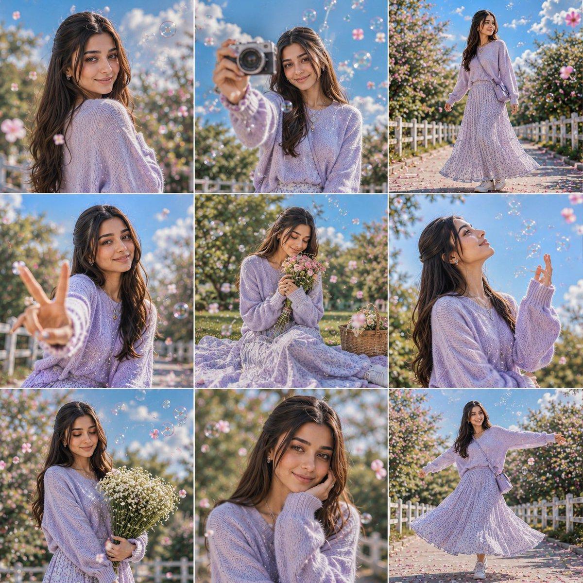 ตัวอย่างพรีวิวพรอมต์: คอลลาจภาพถ่ายไลฟ์สไตล์แบบตาราง