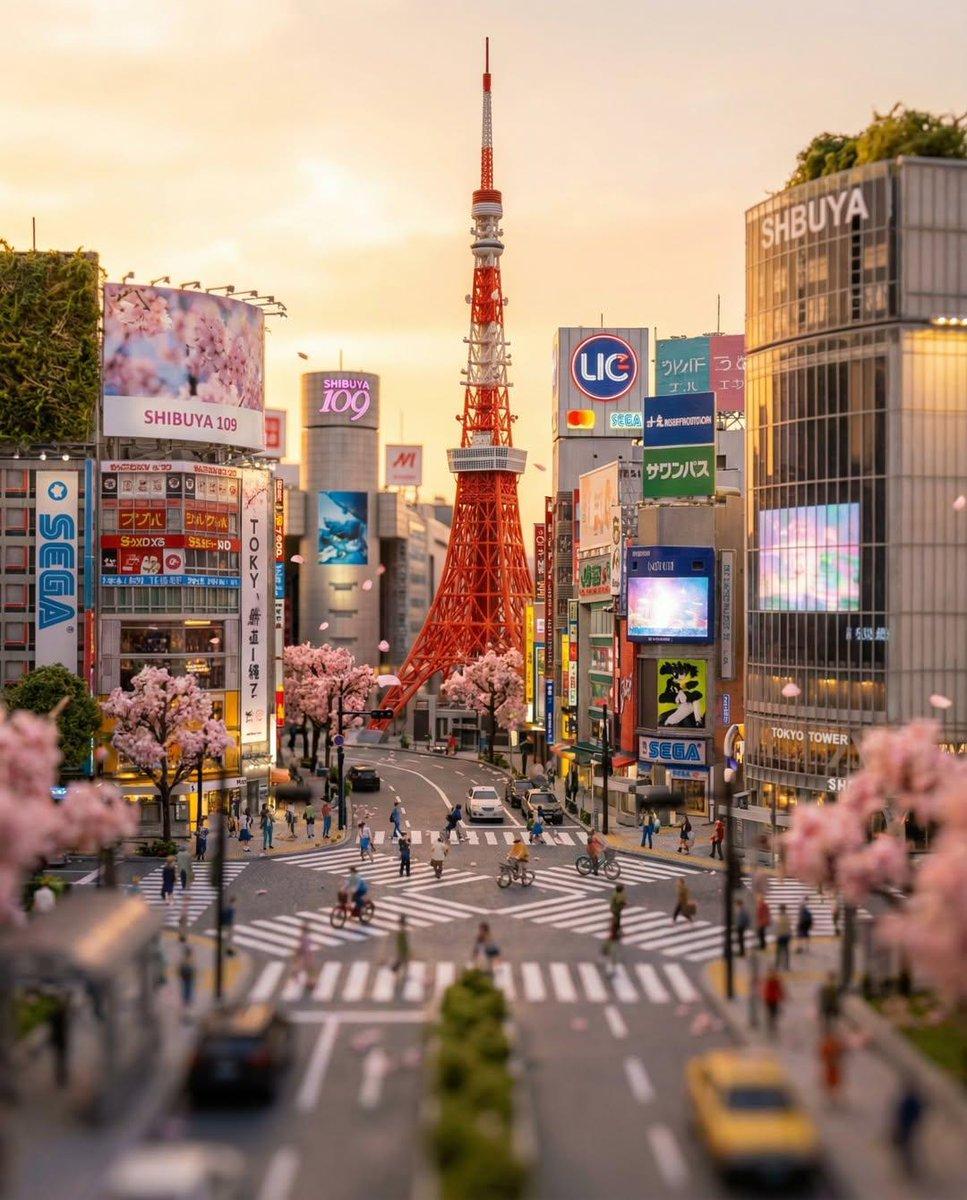 プロンプトのプレビュー: 東京のティルトシフト・ミニチュアジオラマ
