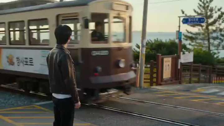 Превью промпта: A beautiful Korean girl with long, straight black hair walks through a peaceful coastal Korean town …