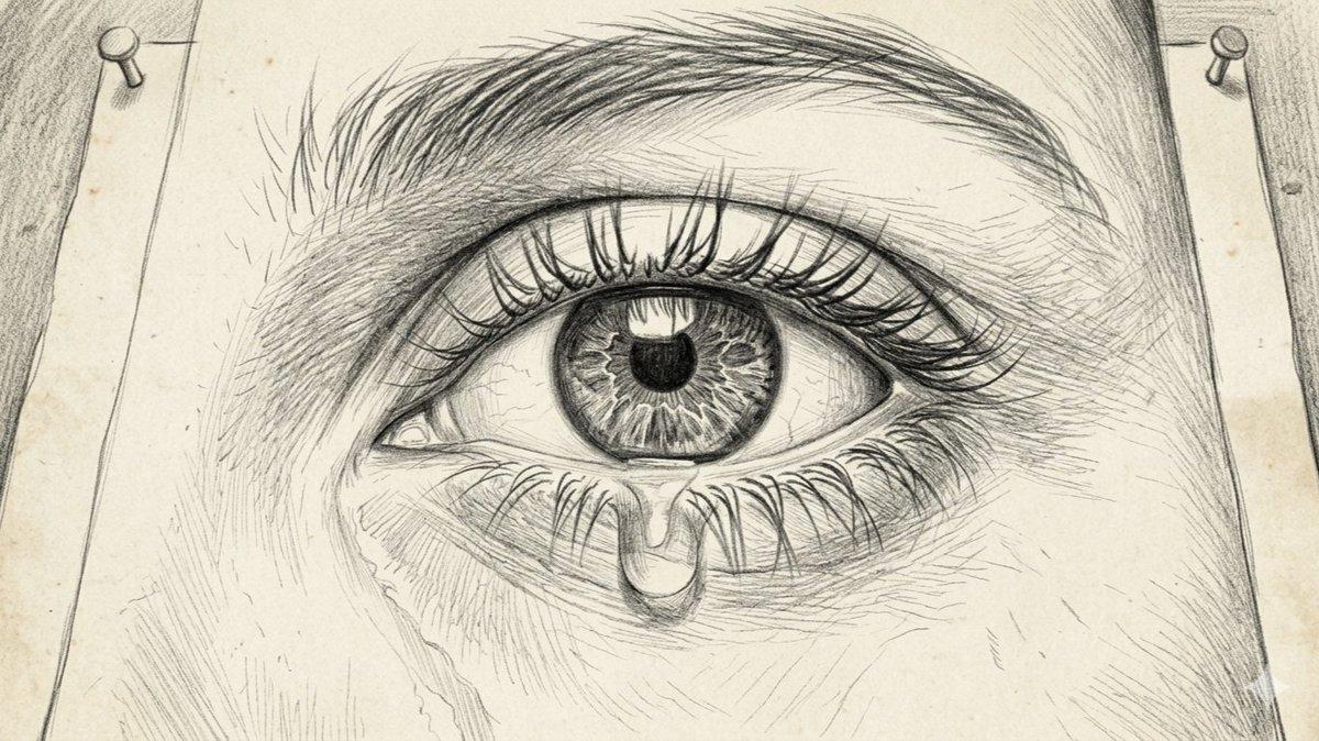 Promptvoorbeeld: Sorrowful Eye Pencil Sketch