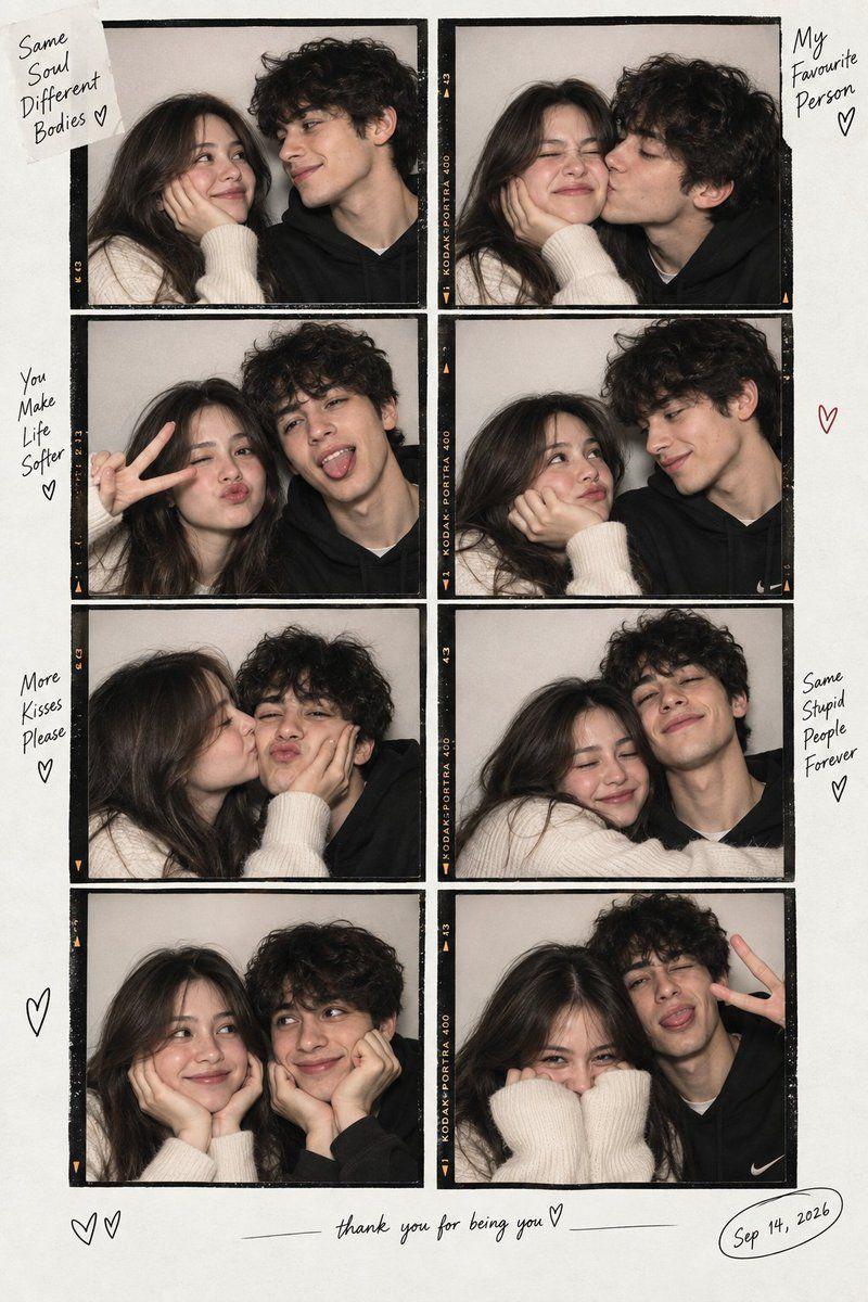 Превью промпта: Create an ultra-realistic vertical 2×4 photobooth contact-sheet collage of the same adorable young c…
