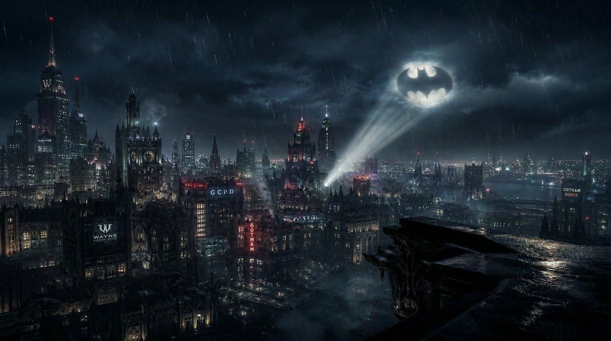 プロンプトのプレビュー: ゴッサム・シティの夜景背景