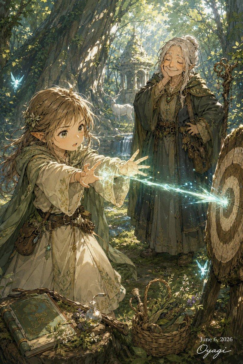 提示词预览: 魔法少女与祖母导师