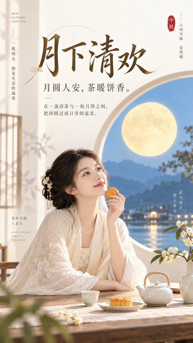 提示词预览: 月光茶会海报提示词