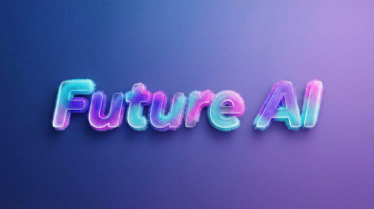 Promptvoorbeeld: Futuristic Fluffy Glass Typography Art