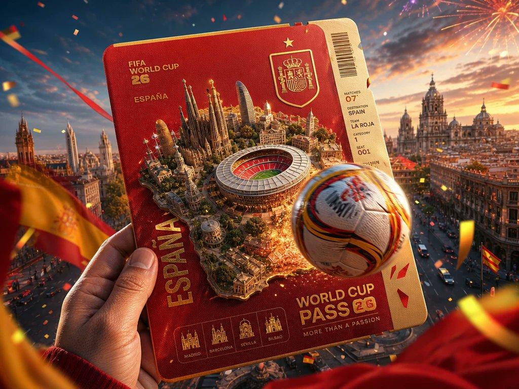 プロンプトのプレビュー: スペイン ワールドカップ トラベルパス ポスター