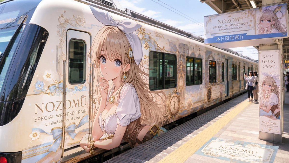 提示詞預覽: 日本車站的動漫彩繪列車