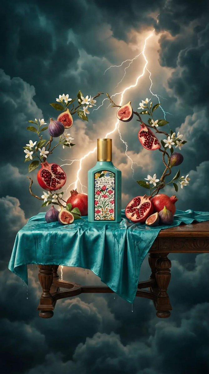 Превью промпта: Surreal Baroque Still Life Perfume Ad Prompt