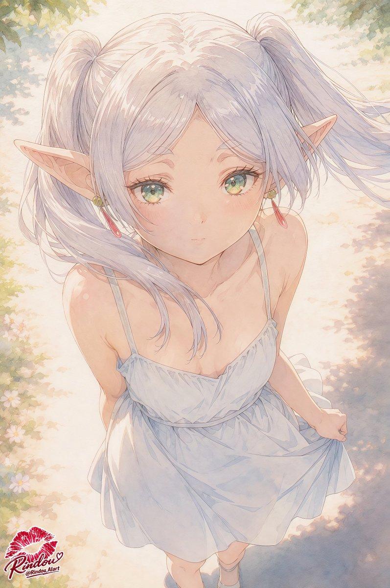 提示詞預覽: 精靈少女花園插畫(遮擋版)