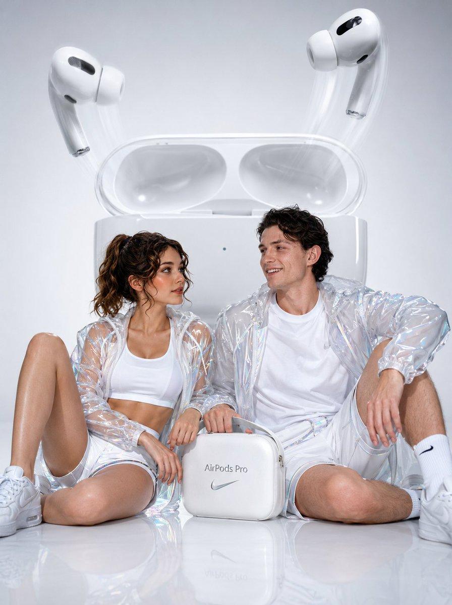 プロンプトのプレビュー: AirPods Pro 広告写真