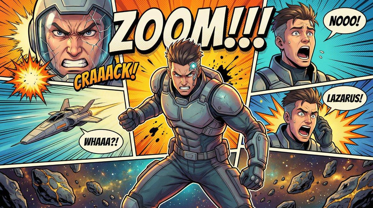 Promptvoorbeeld: Comic Book Poster Illustration Template