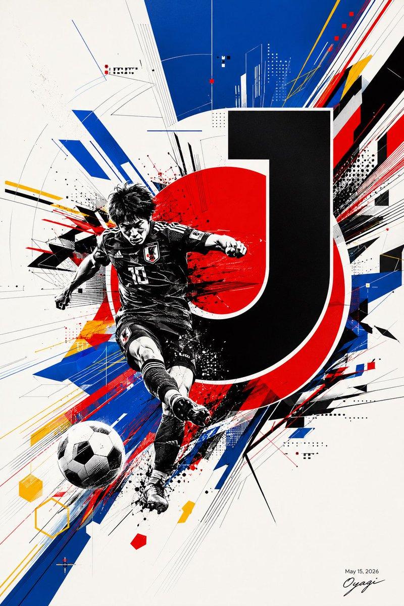 提示词预览: 动态 J.League 足球海报