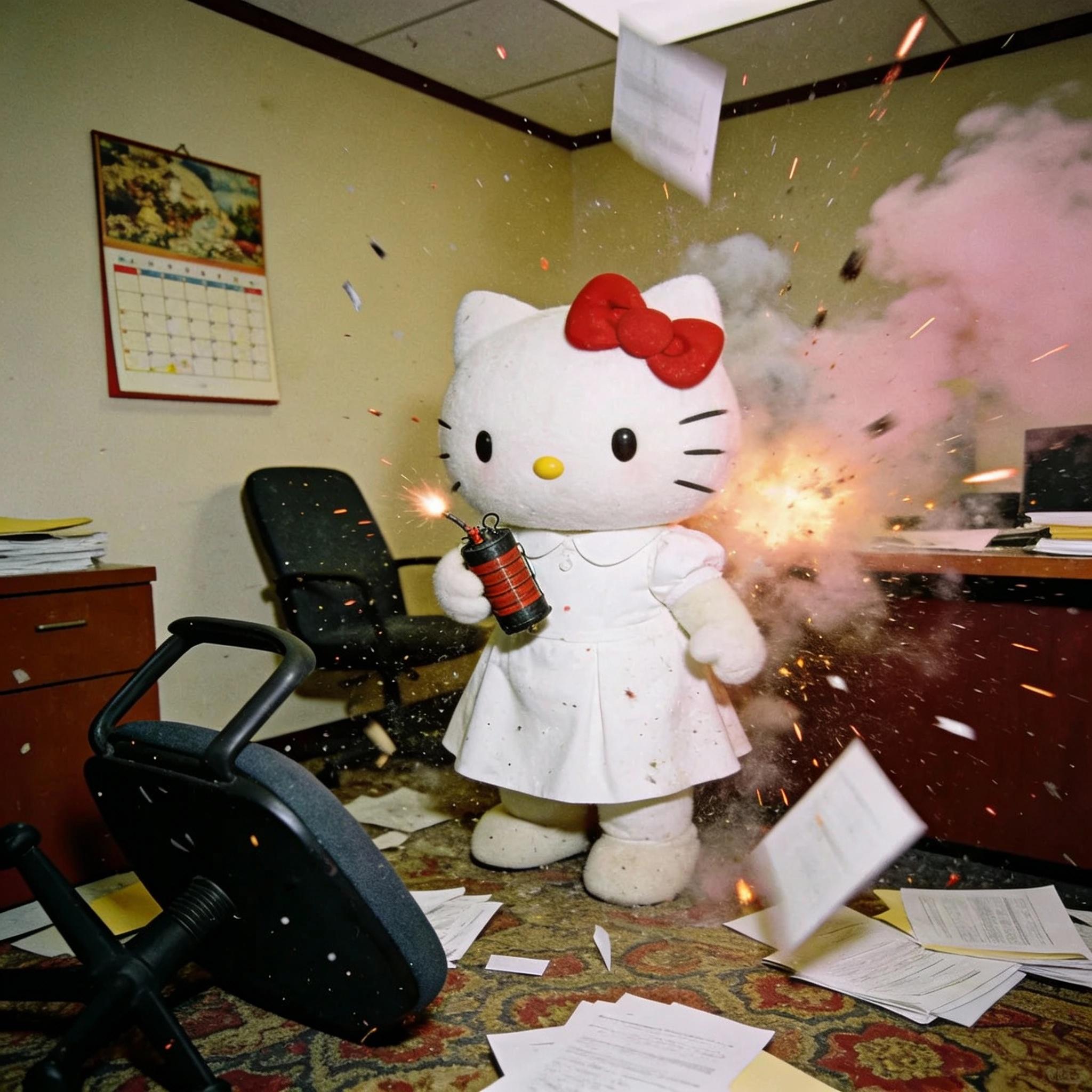 Prompt preview: Hello Kitty Office Chaos