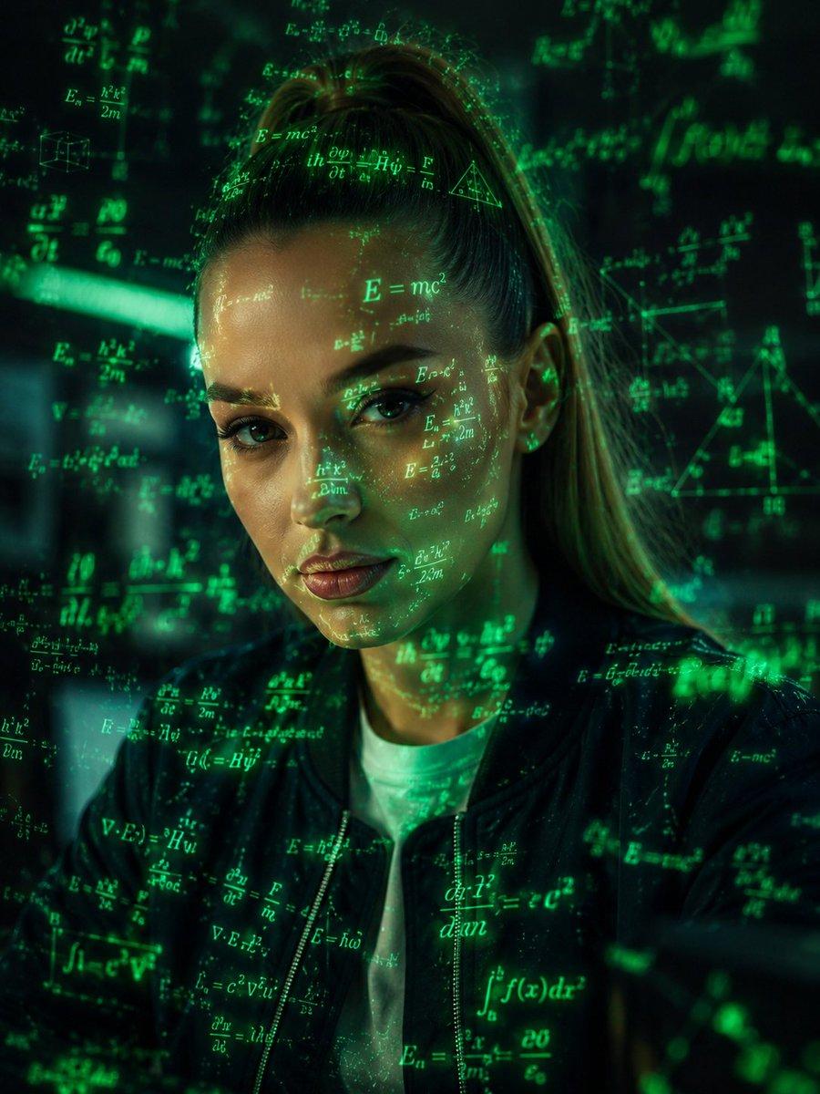 プロンプトのプレビュー: 未来的なホログラフィック・データ・ポートレート