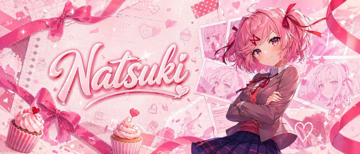 プロンプトのプレビュー: ピンク色のアニメ風 Natsuki バナー