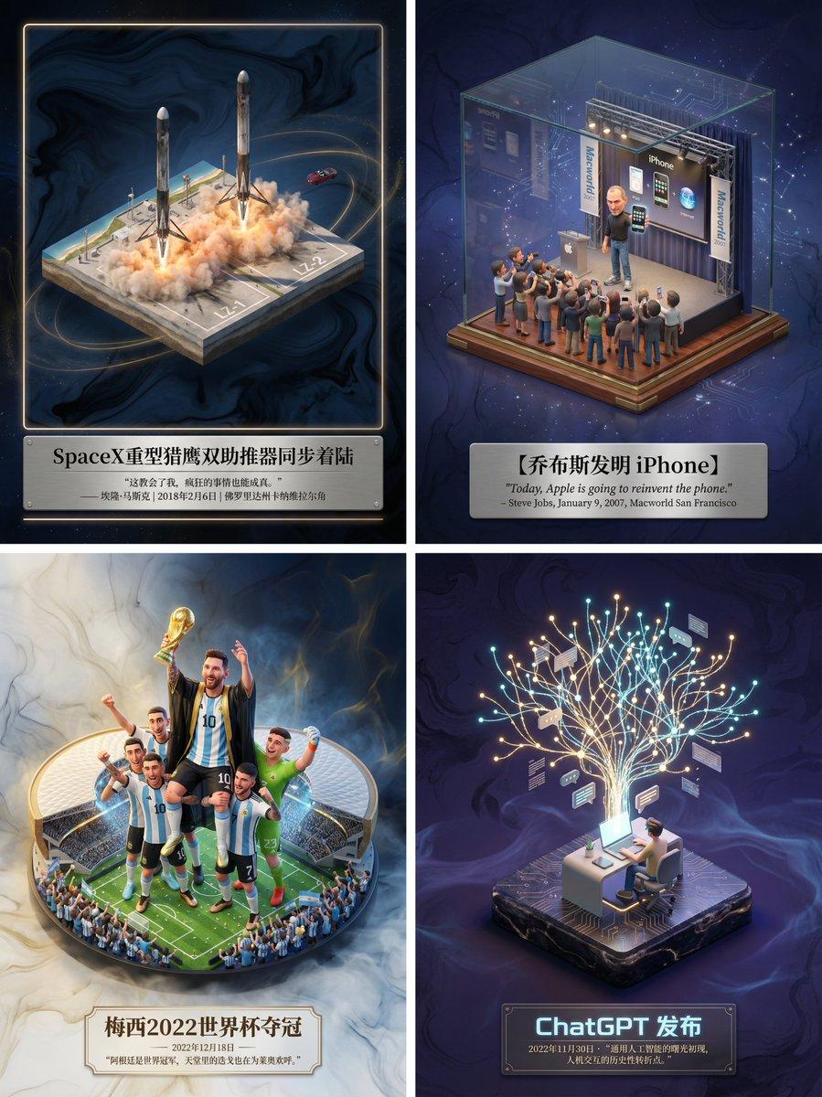 プロンプトのプレビュー: 歴史的イベントを再現するミュージアムグレードの 3D ジオラマポスター