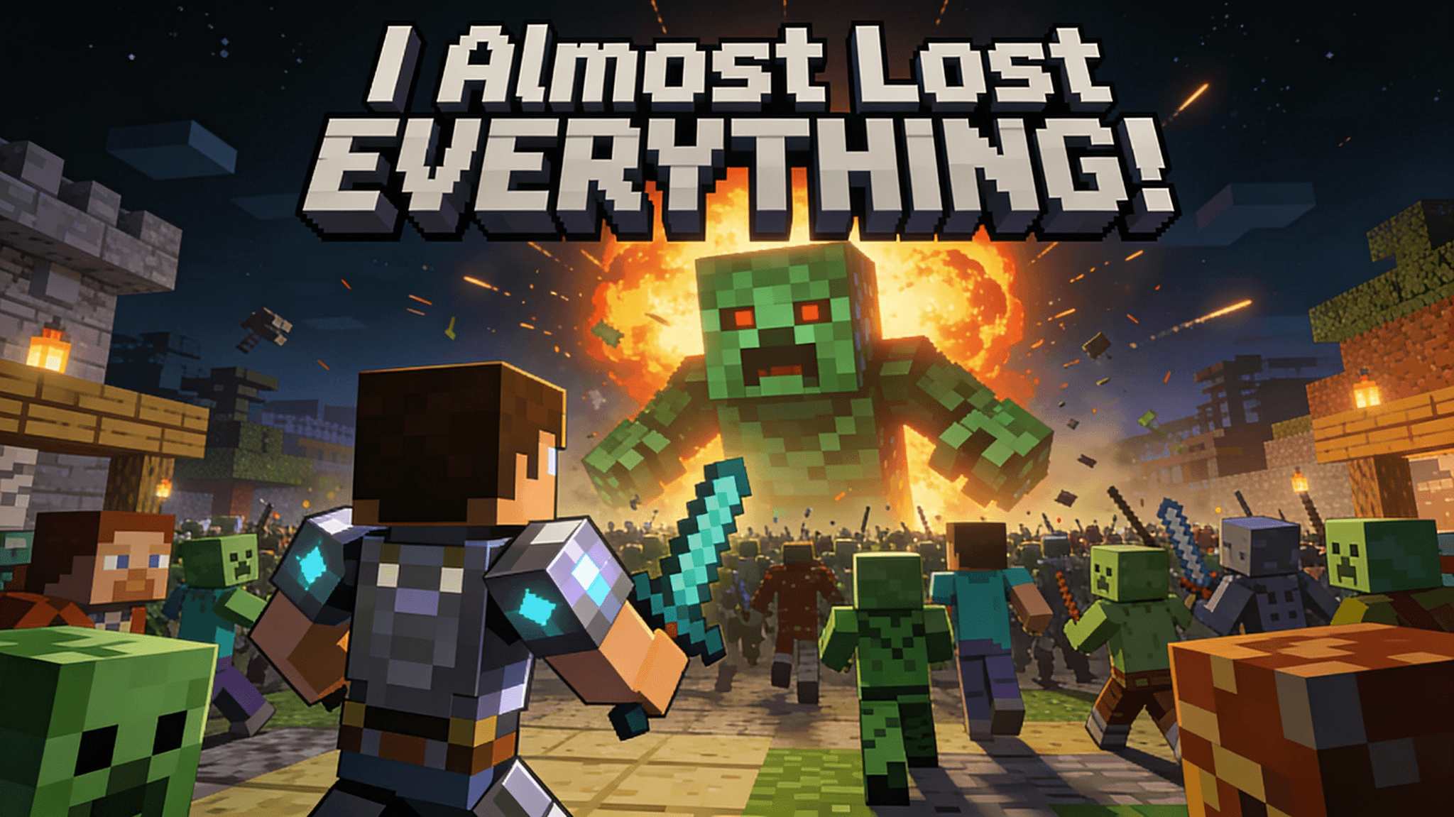 Prompt preview: Minecraft Survival Video Thumbnail