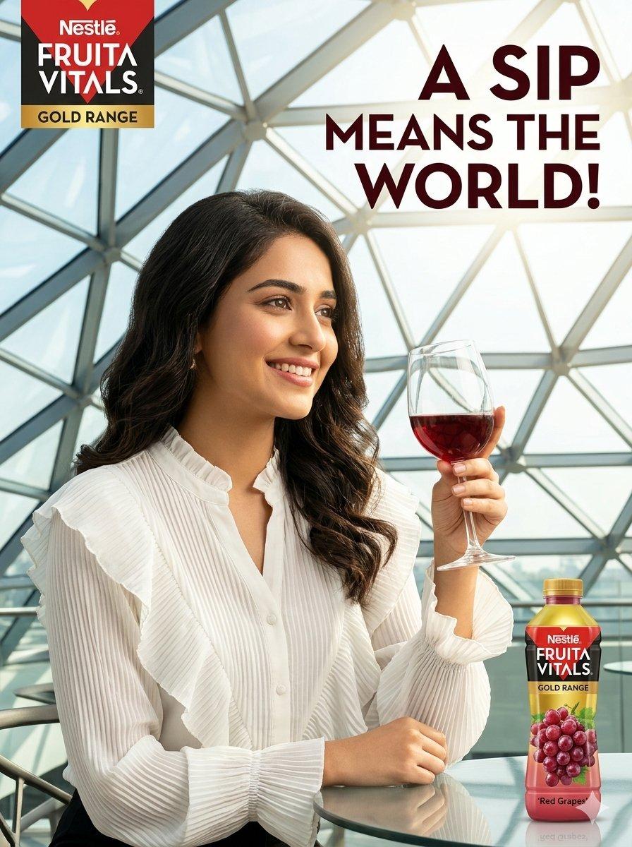 プロンプトのプレビュー: 飲料のコマーシャル広告シーン