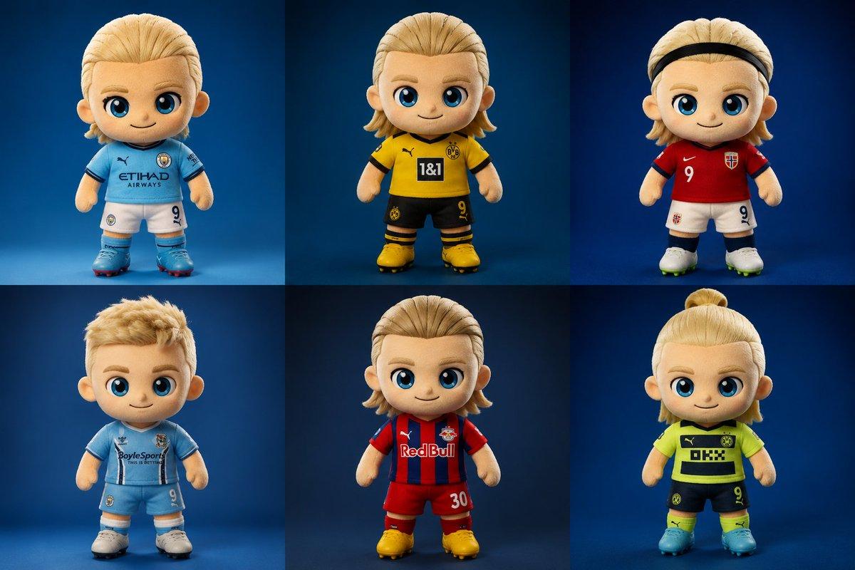 プロンプトのプレビュー: ちびキャラサッカーマスコットのぬいぐるみ