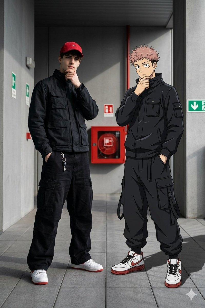Promptvoorbeeld: Real-Life and Anime Character Composite