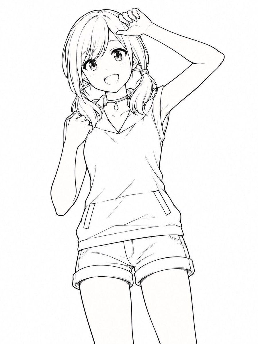 Preview ng prompt: Using the provided reference image, refine the line art into a polished professional anime-style ill…