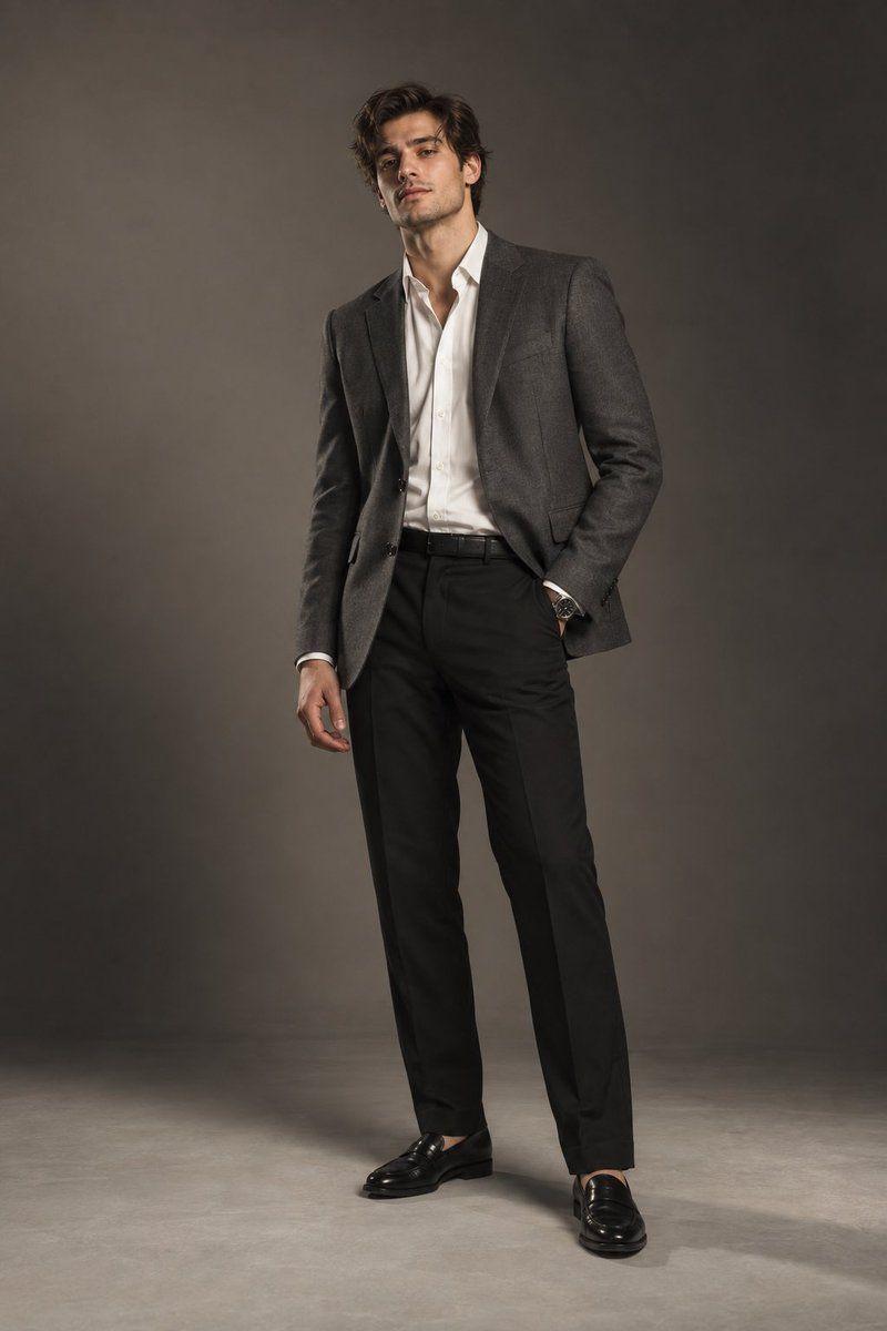 Превью промпта: Create an ultra-photorealistic high-end studio fashion photoshoot of a handsome young British man in…
