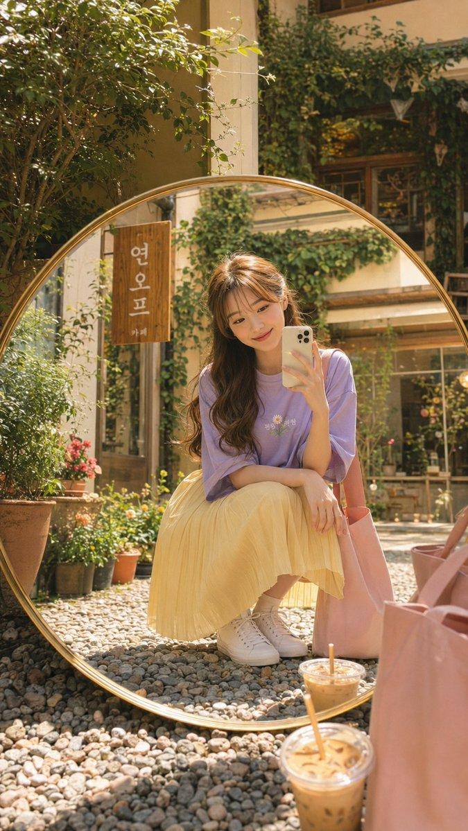 プロンプトのプレビュー: Kodak Portra フィルム風ミラーセルフィー