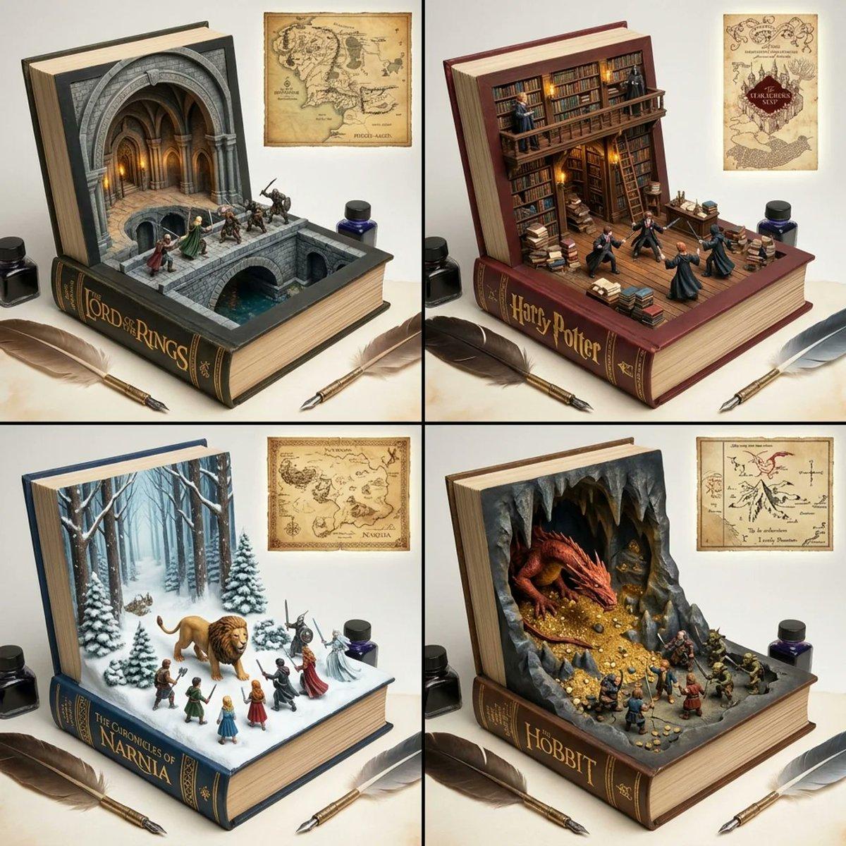 Promptvoorbeeld: Magical Book Visualization Grid