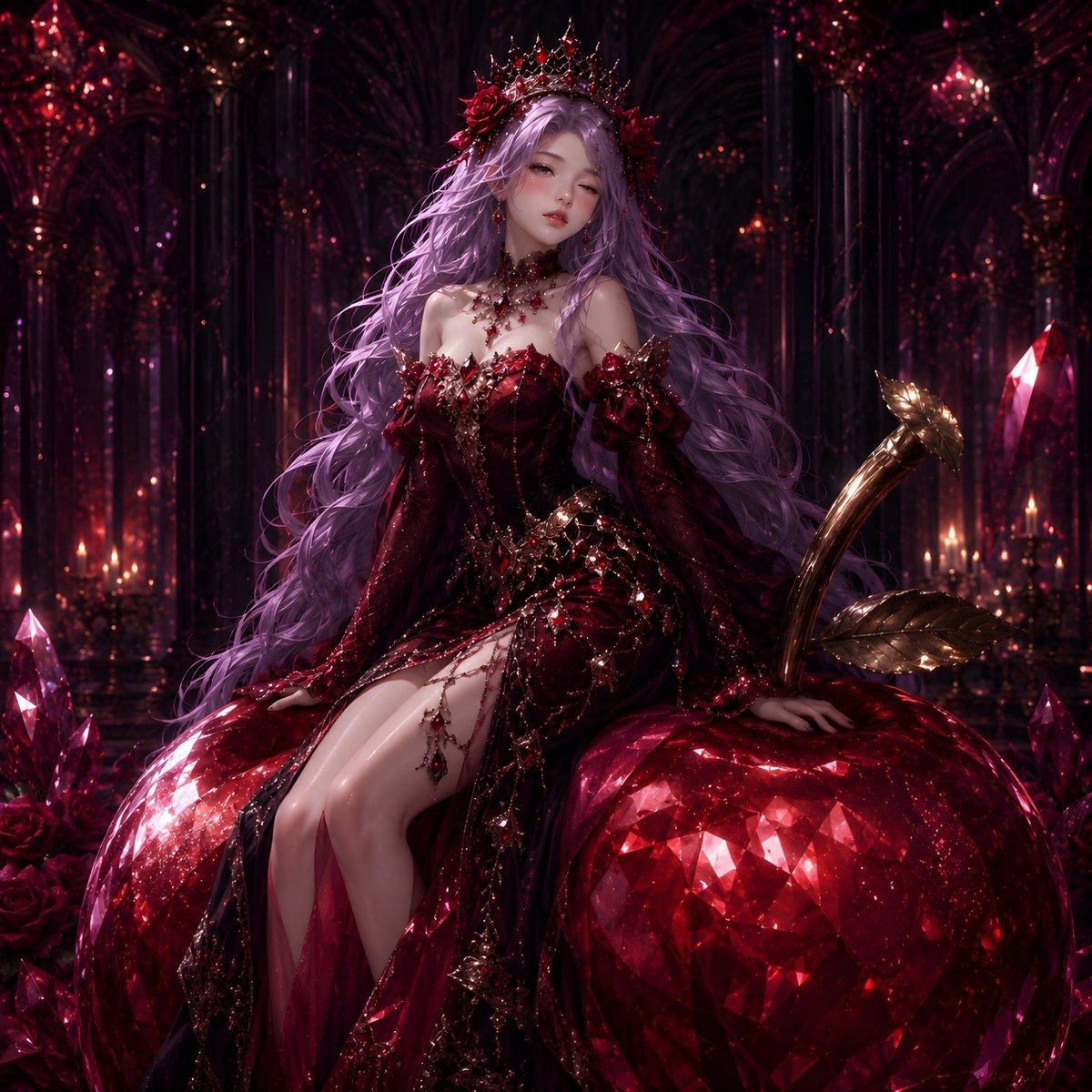 提示詞預覽: 哥德式玫瑰奇幻女王肖像