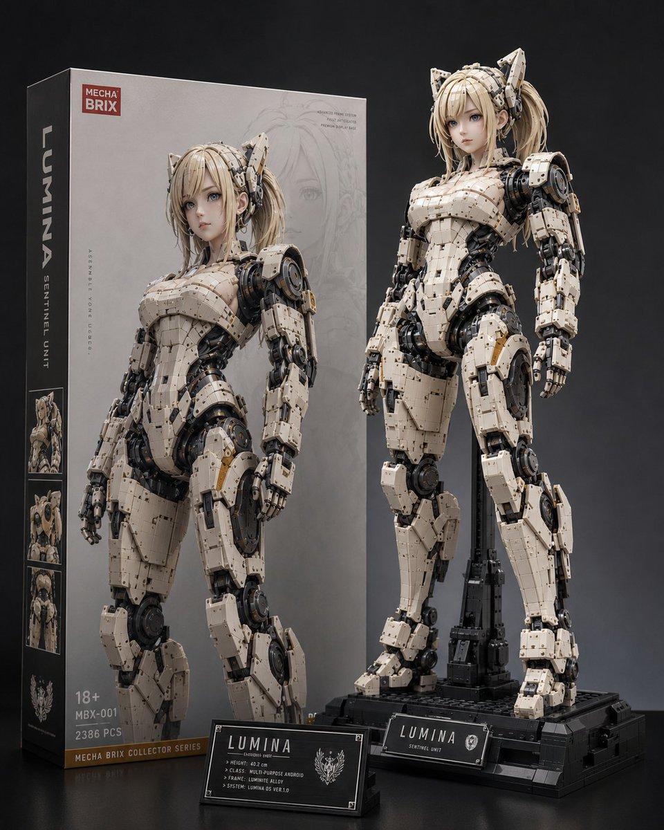 プロンプトのプレビュー: Lumina Mecha フィギュア製品ショット