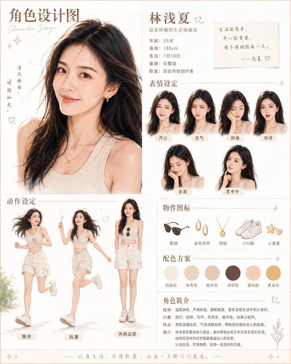 提示词预览: 温馨中式角色设计海报