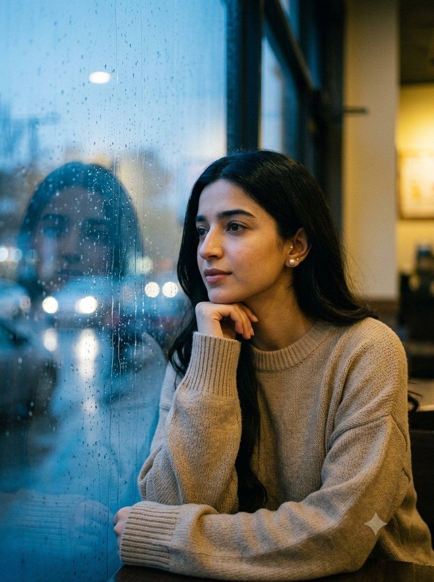 プロンプトのプレビュー: カフェの窓辺のアナログフィルム風