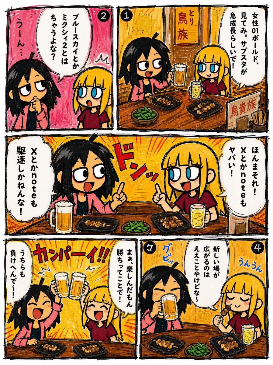 プロンプトのプレビュー: 手描き風居酒屋マンガページ