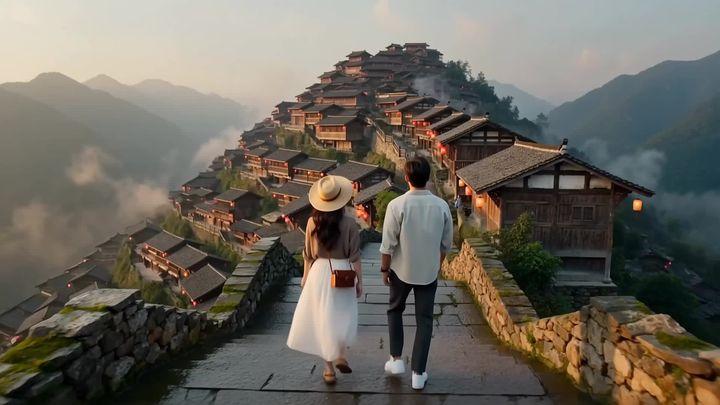 提示词预览: 中国古镇旅行电影