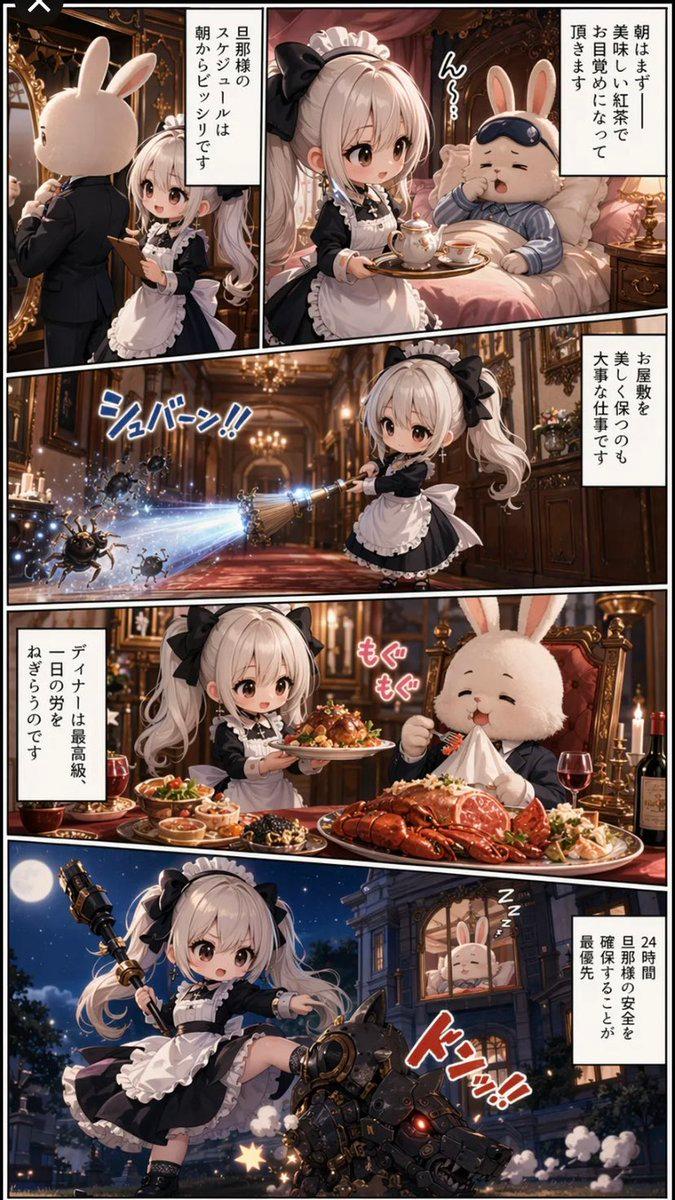提示詞預覽: 女僕與兔子公館漫畫